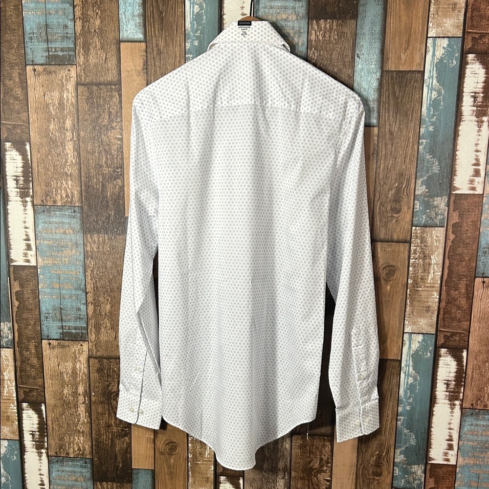 Van Heusen White Geometric Dress Shirt - Picture 11 of 12